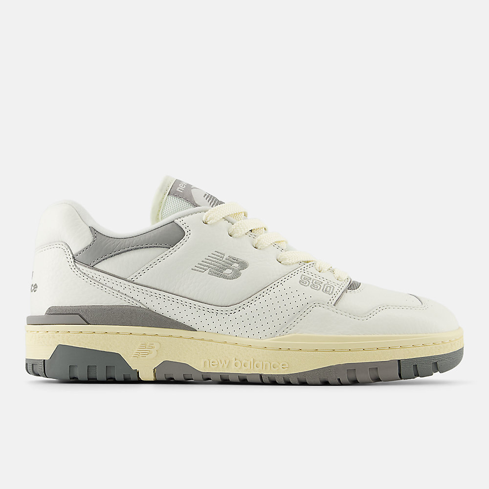 New Balance 550 Shoes Sea Salt with Team Away Grey and Calcium